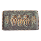 Max Le Verrier Art Deco Bronze Vide-Poche, Three Wise Monkeys, 1930s