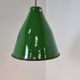 Small vintage industrial green enamel pendant lights, 1960s