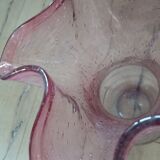 Pink bubble glass corolla vase