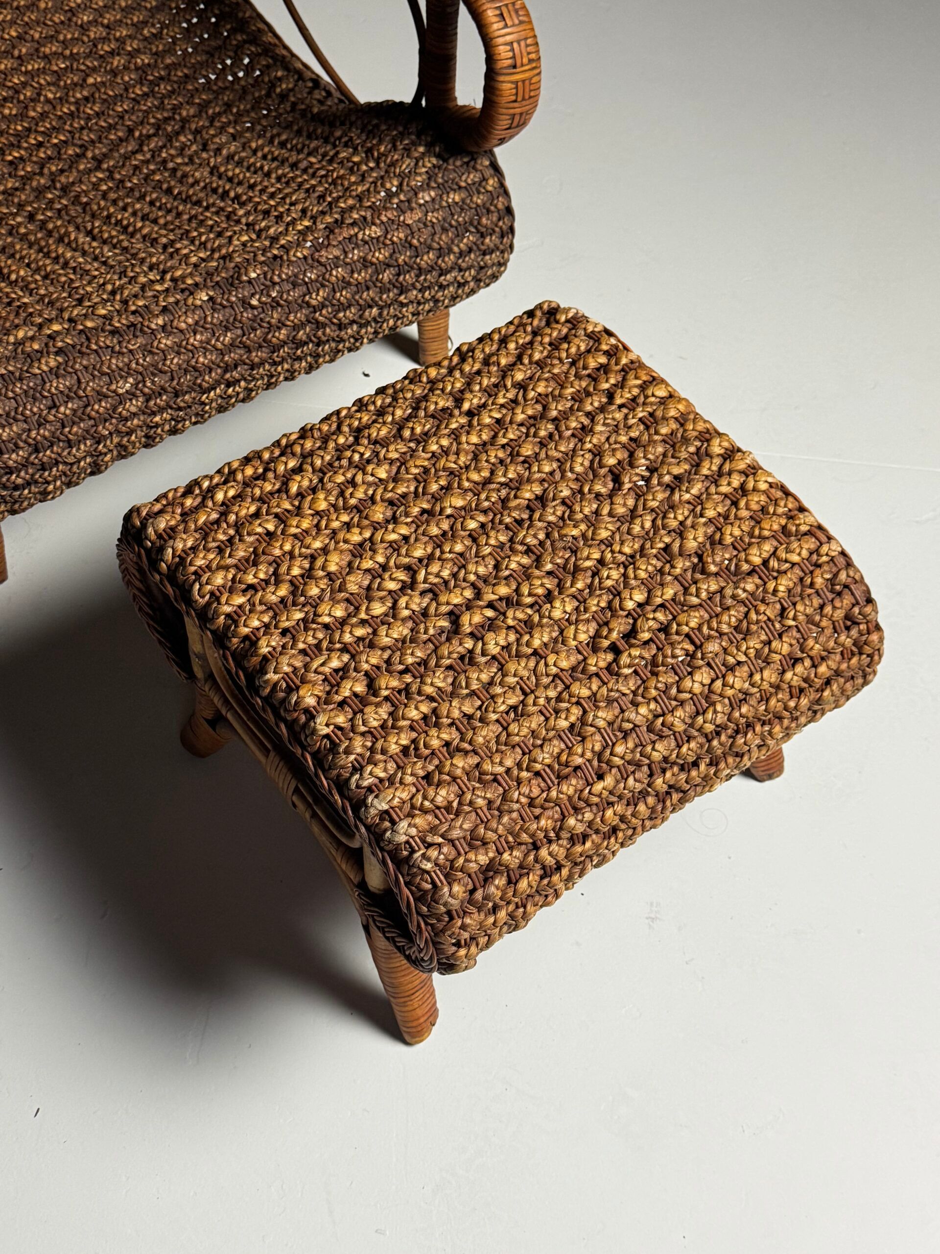 Rattan armchair 1950s vintage