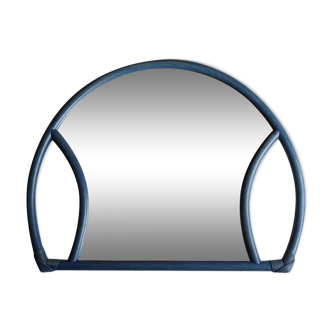 Bamboo mirror half circle 70/80s - 97x76cm