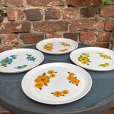 Lotus arcopal 4 assiettes vintage