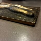 Bronze bas-relief wall panel, signed 20th century