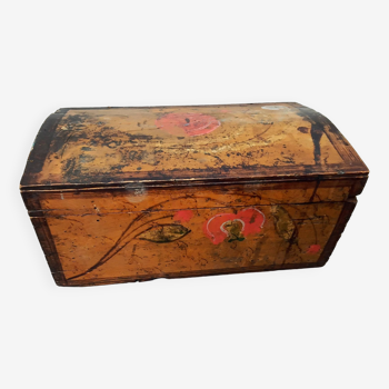 Old painted wooden chest