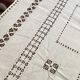 Net-style embroidered cotton tablecloth.