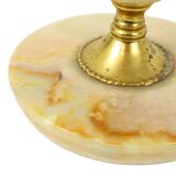 Pied de lampe classique en onyx, marbre et laiton, années 60