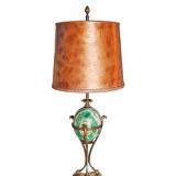 Neoclassical Bronze & Fluor Spar Lamp Signed Maison Charles