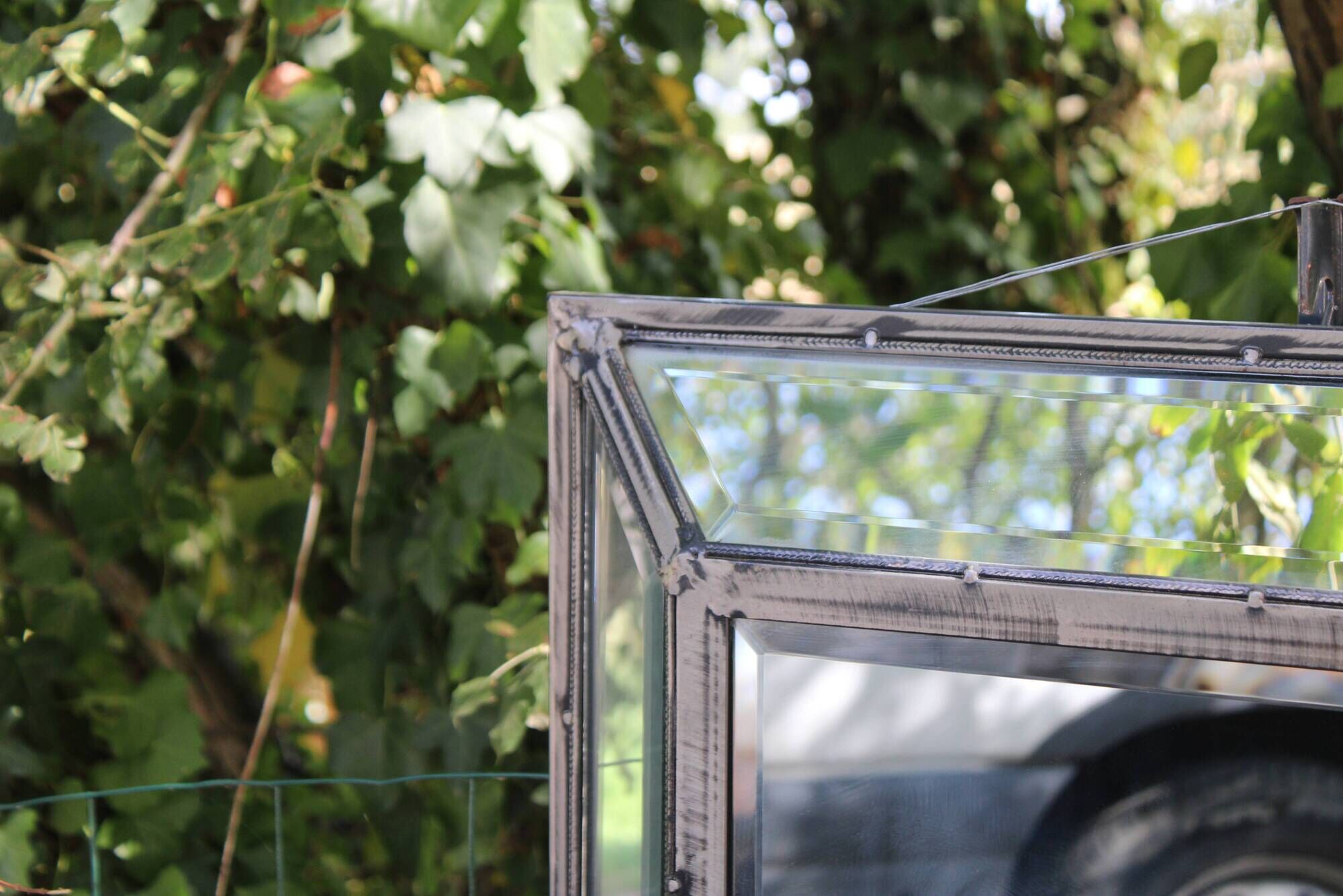 Miroir vintage en métal à parcloses – 5 glaces biseautées