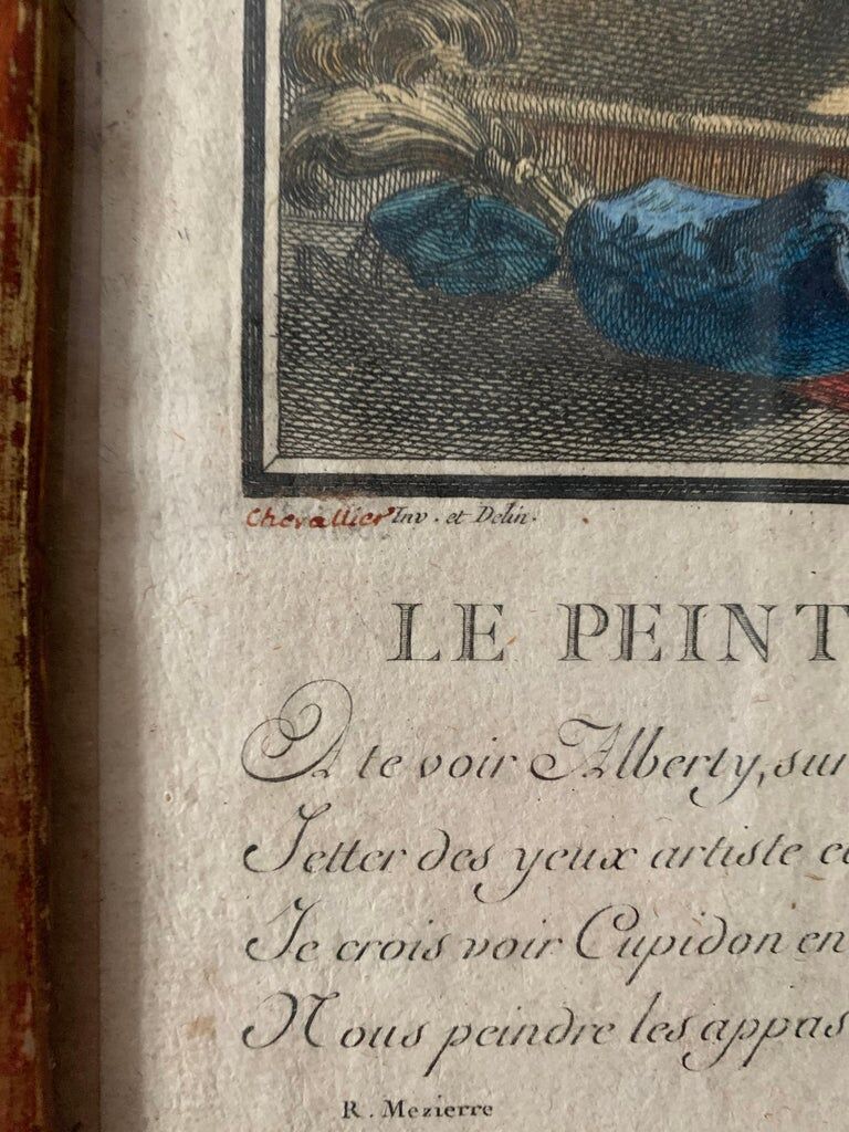 Chevallier, Le peintre amoureux de son modèle, gravure, XXème siècle