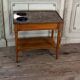 Louis XVI refreshment table in mahogany, brass and marble, 18th century.