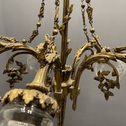 Italian Liberty Bronze Chandelier, 1940s