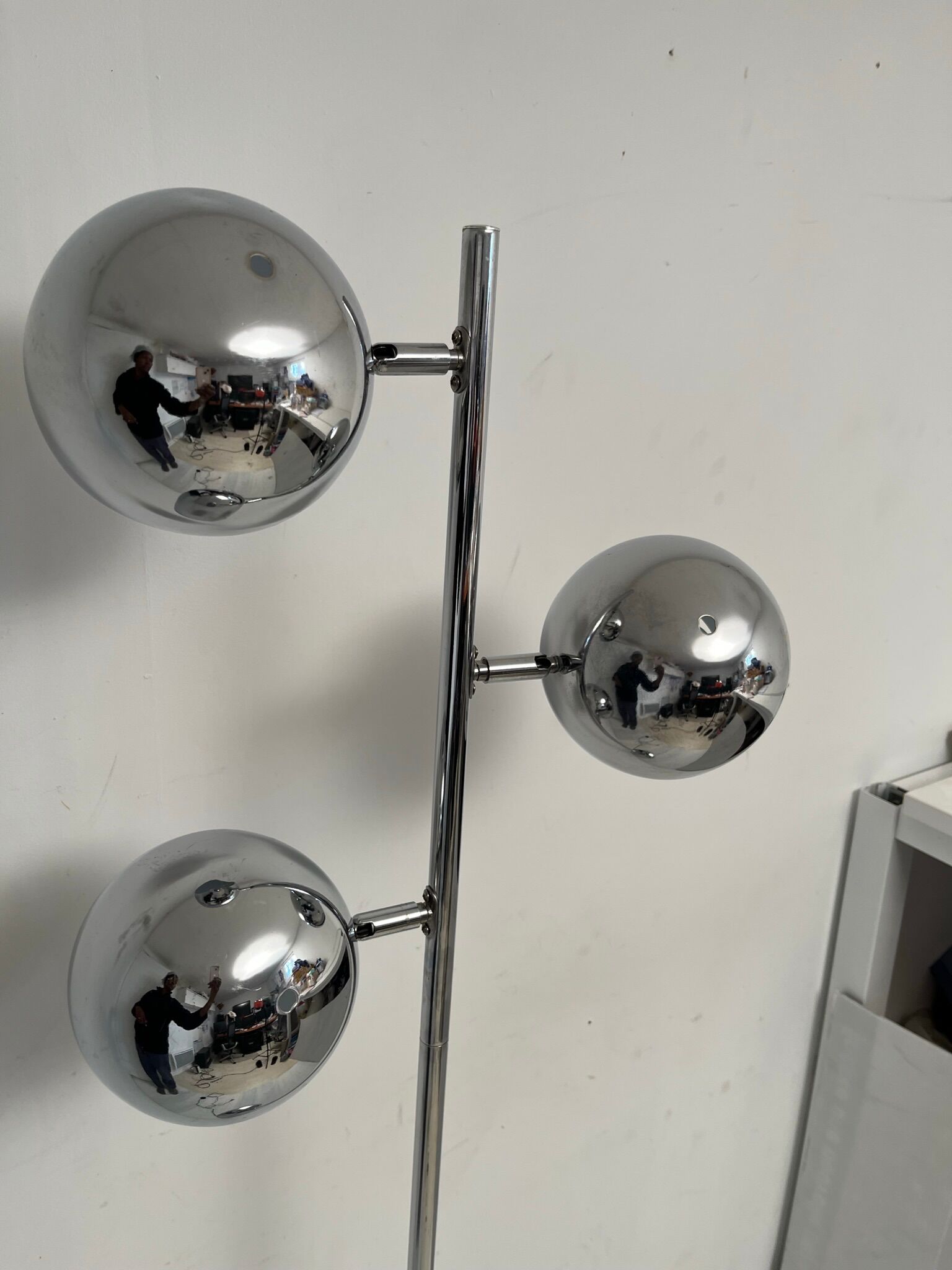 3-globe chrome floor lamp
