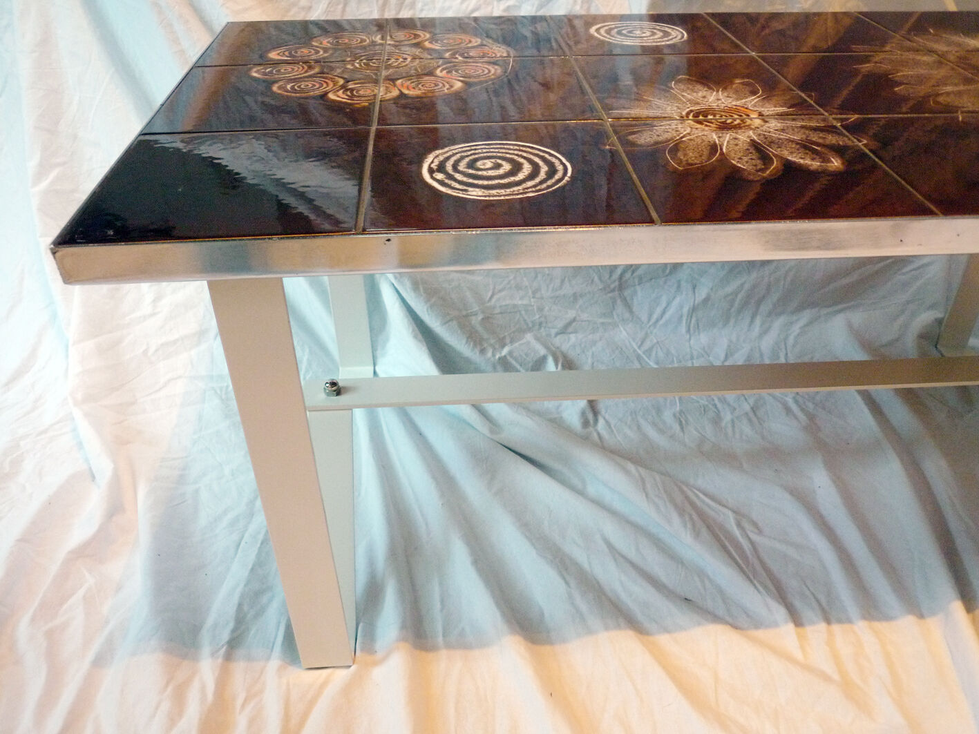 Brown ceramic living room table