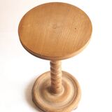Beaded wood pedestal table