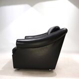 French Art Deco leather armchair, 1960