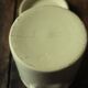 Pot glazed stoneware beige lid handles