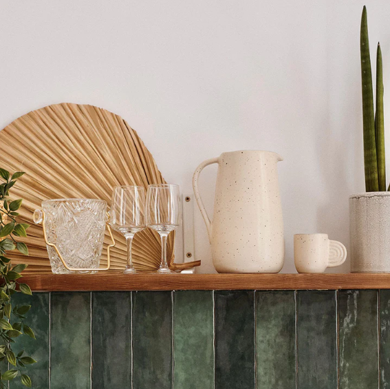 Ceramic pitcher mediterranea speckled - oustao