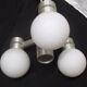 Chandelier suspended three lights 1970 white opaline brushed alu