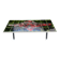 Table basse vintage en métal chromé et céramique