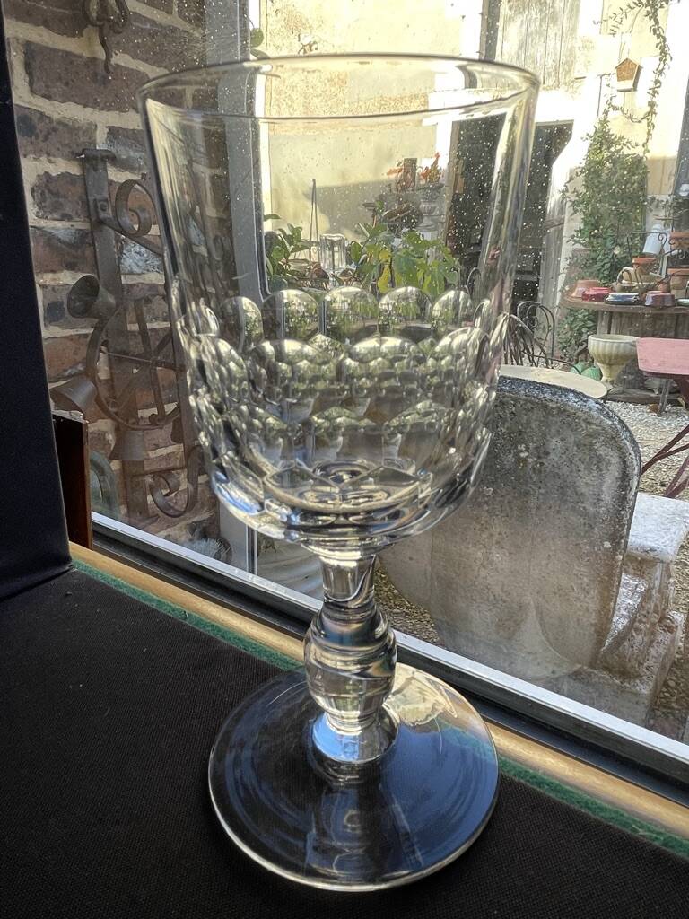 6 Blown and cut crystal water glasses – Art Nouveau