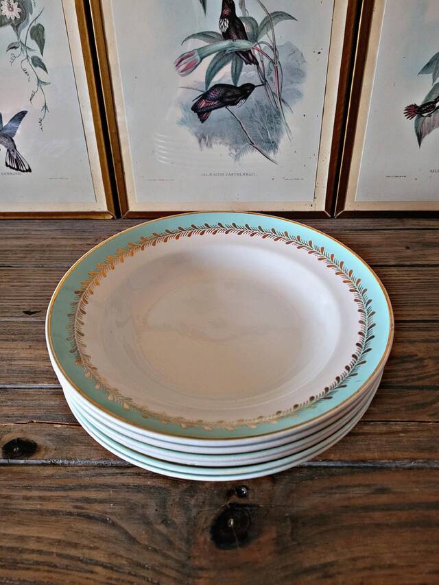 Lunéville Pierrefonds deep plates, gilding and golden foliage