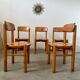 Lot de 5 chaises en pin massif design scandinave Reiner Daumiller vintage années 70