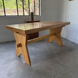 Table, mobilier de montagne en hêtre, 1950
