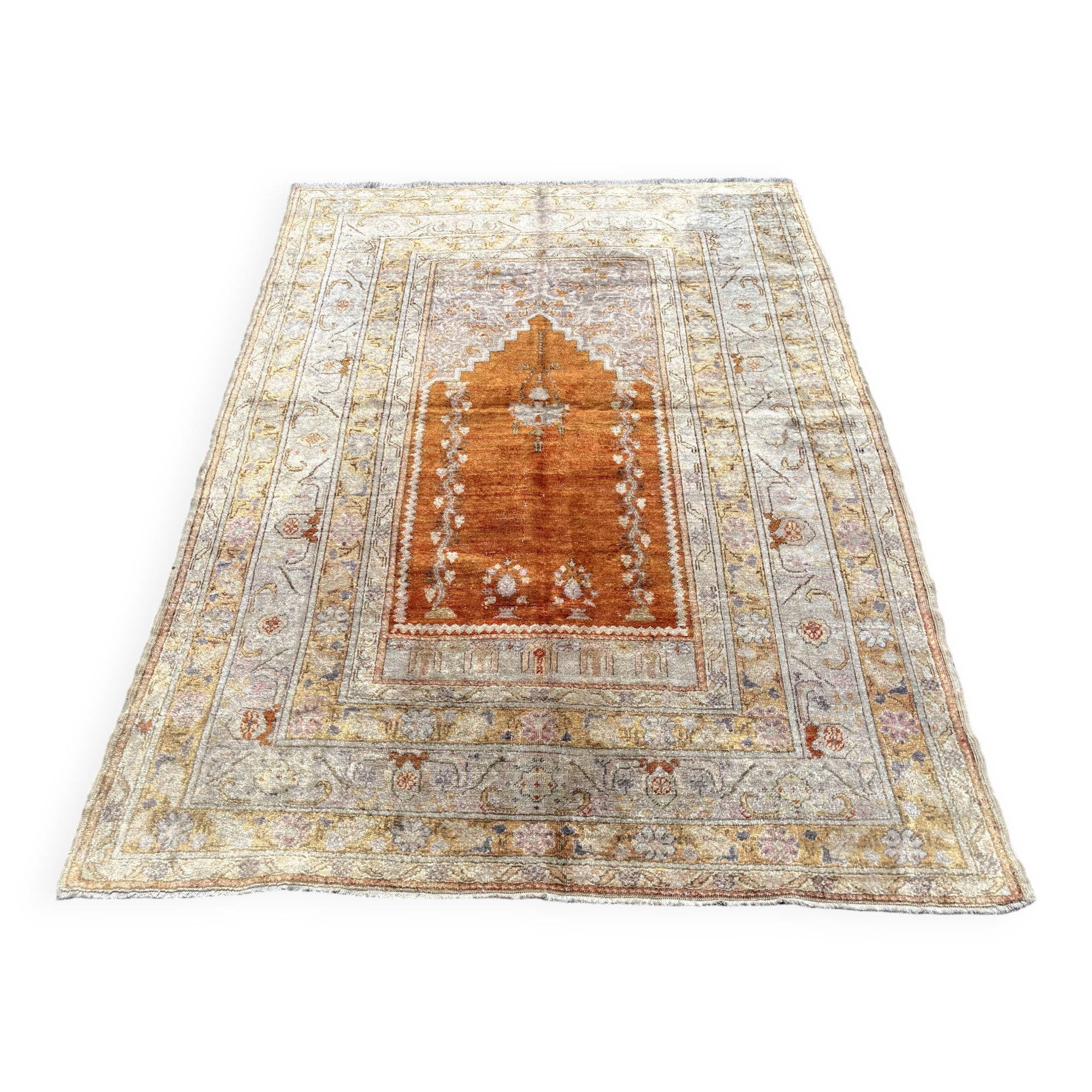 Turkish Kayseri Orange Rug