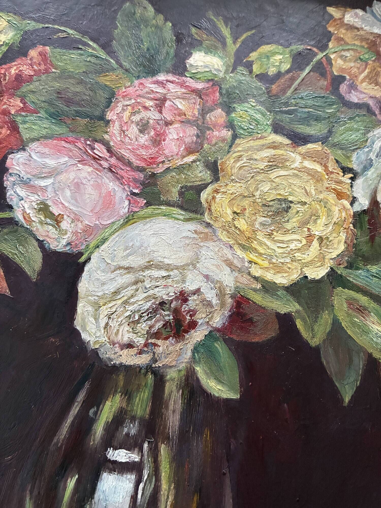 Old still life bouquet of roses