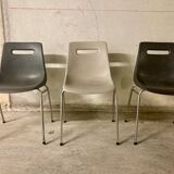 Set of 3 vintage Grosfillex shell barrel chairs