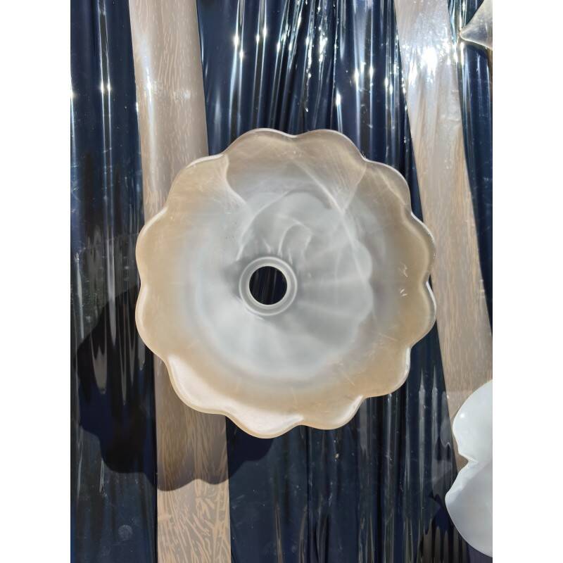 Set of 5 antique opaline glass tulips