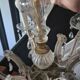vintage 1960s glass and brass pendant chandelier with pendants