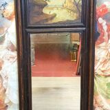 natural wood trumeau with oil painting on panel