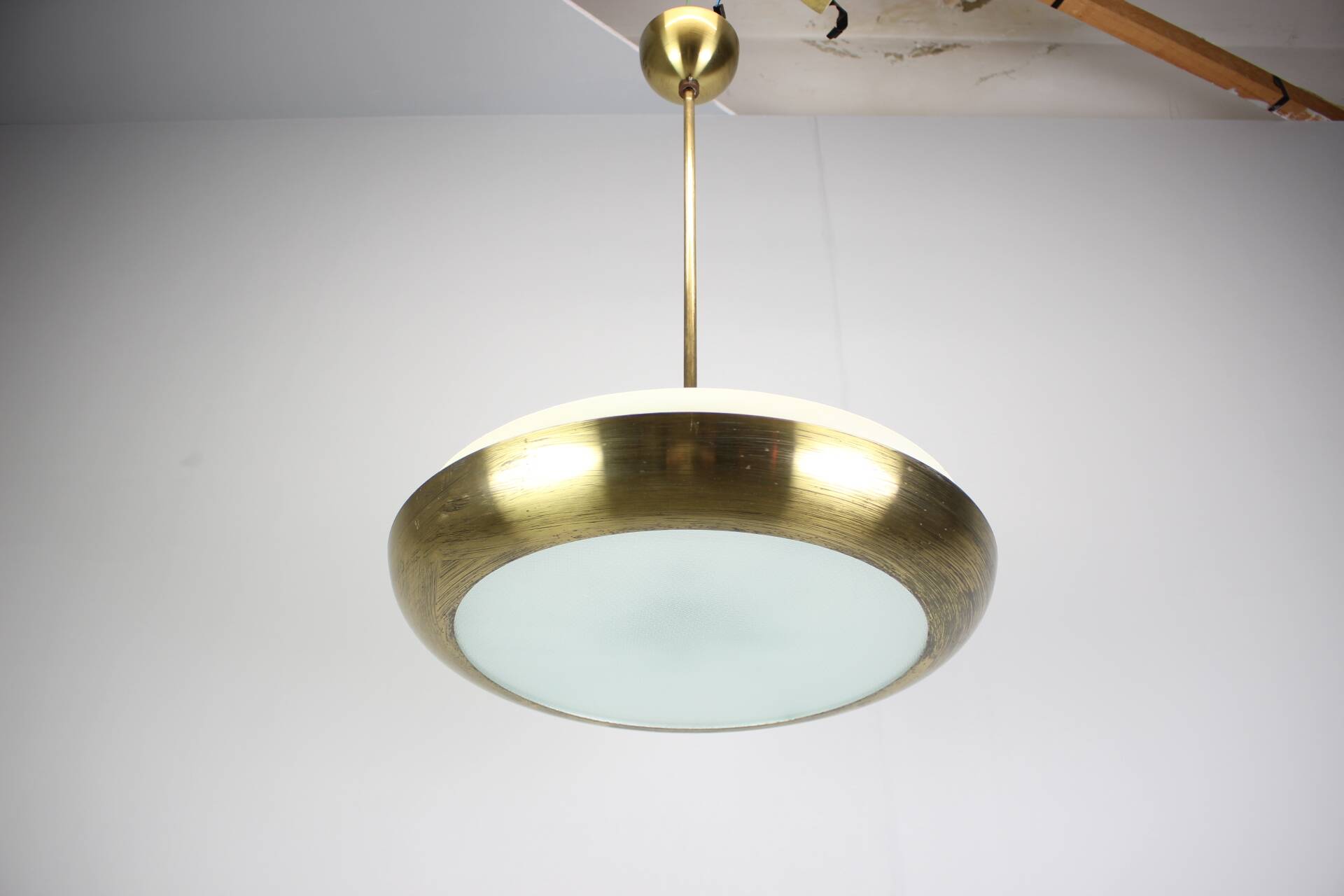 Art Deco UFO chandelier by Josef Hůrka for Napako, 1930s