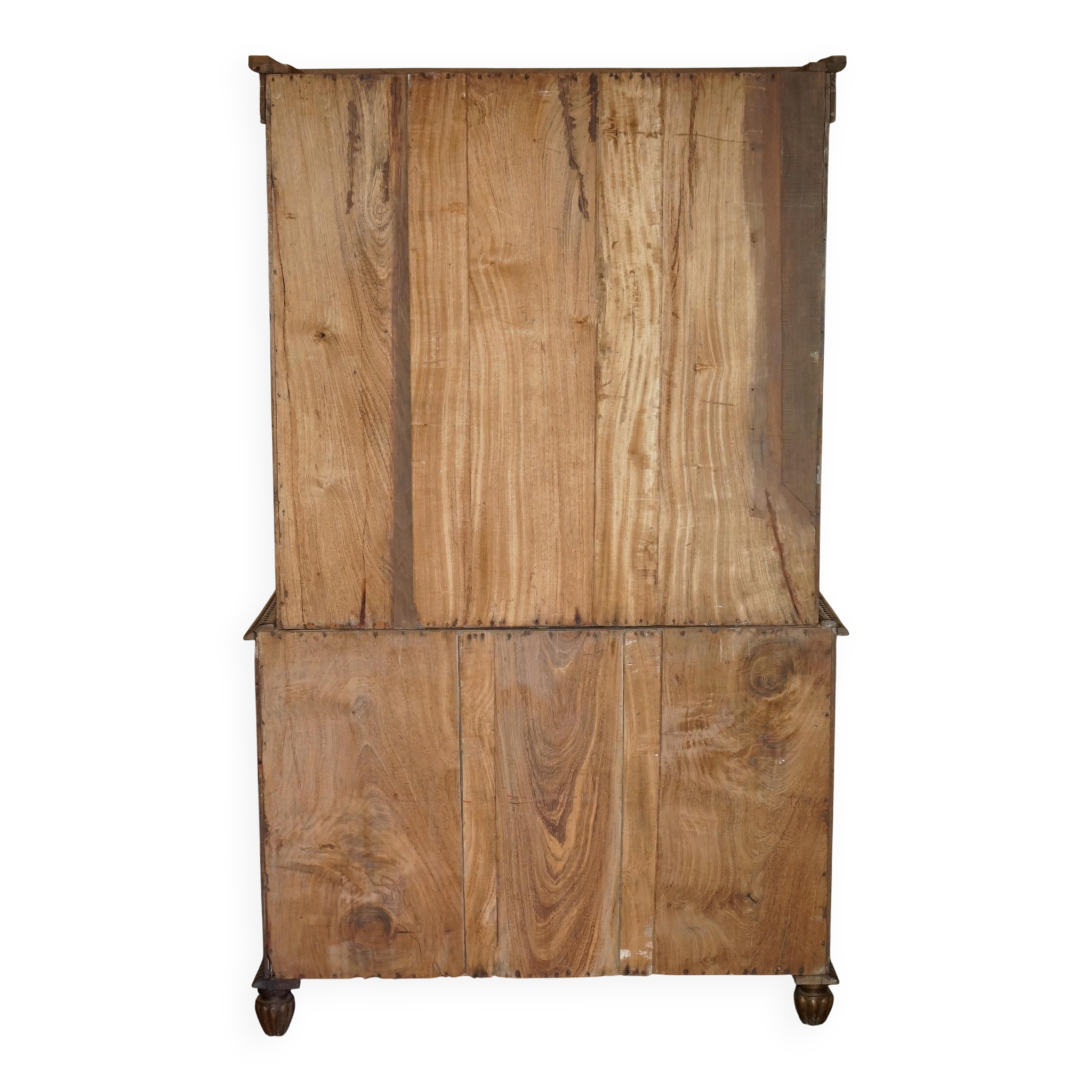 19th-century Anglo-Indian colonial hardwood library on a chest of drawers.