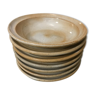Assiettes creuses x7  grès du marais