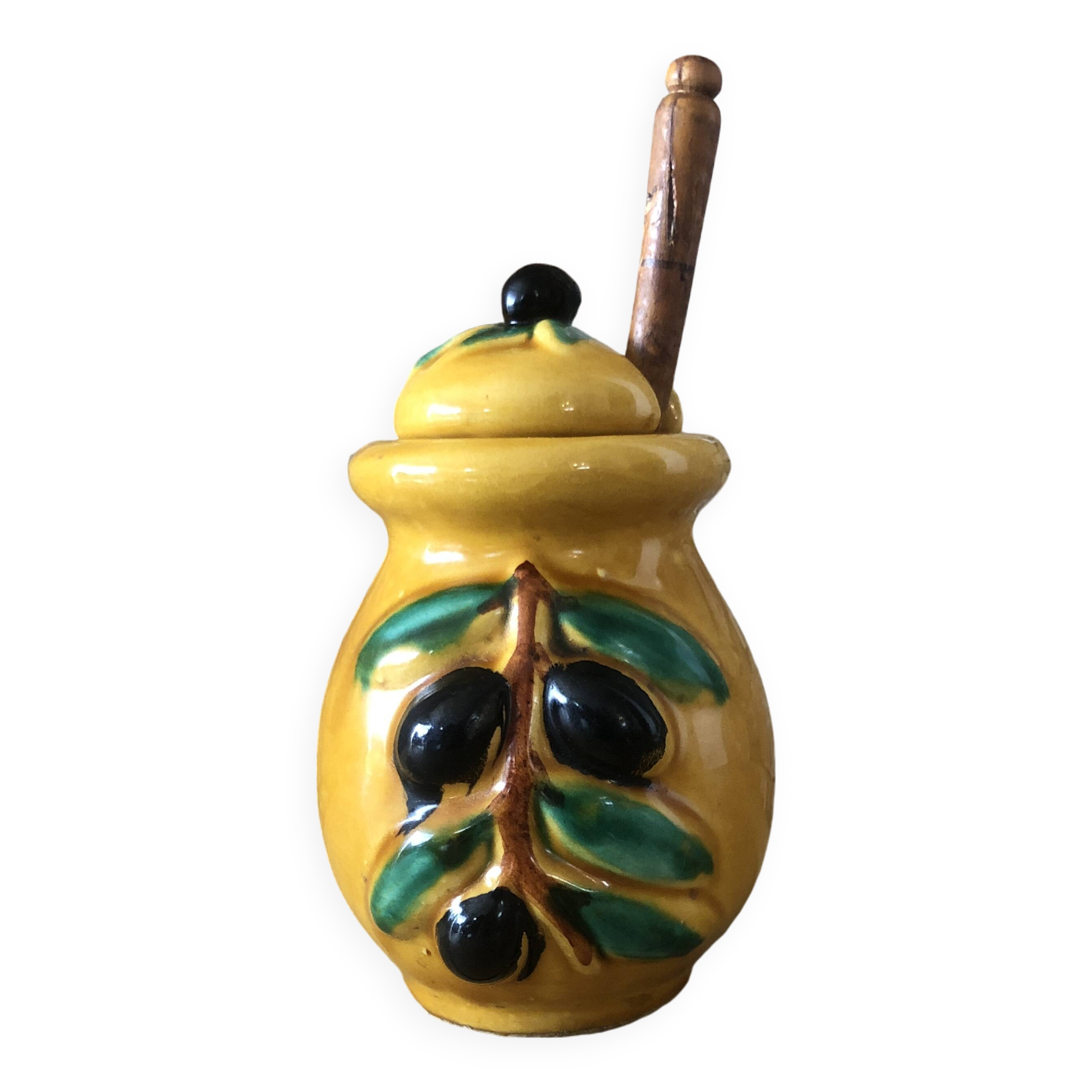 Olive pot with spoon Vallauris