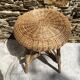 Tabouret en rotin et bois,   années 60