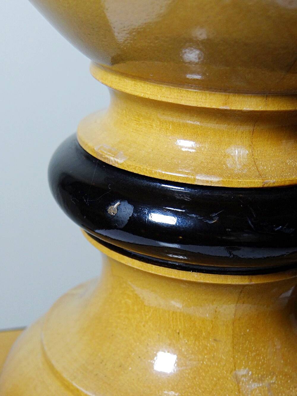 Grand lampe Le Dauphin "Verdennes" bois tourné, vintage années 70