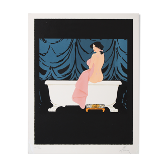 Gruau Dior essence the bathtub 66x52 lithography stamped in the main ap xlii s xlv