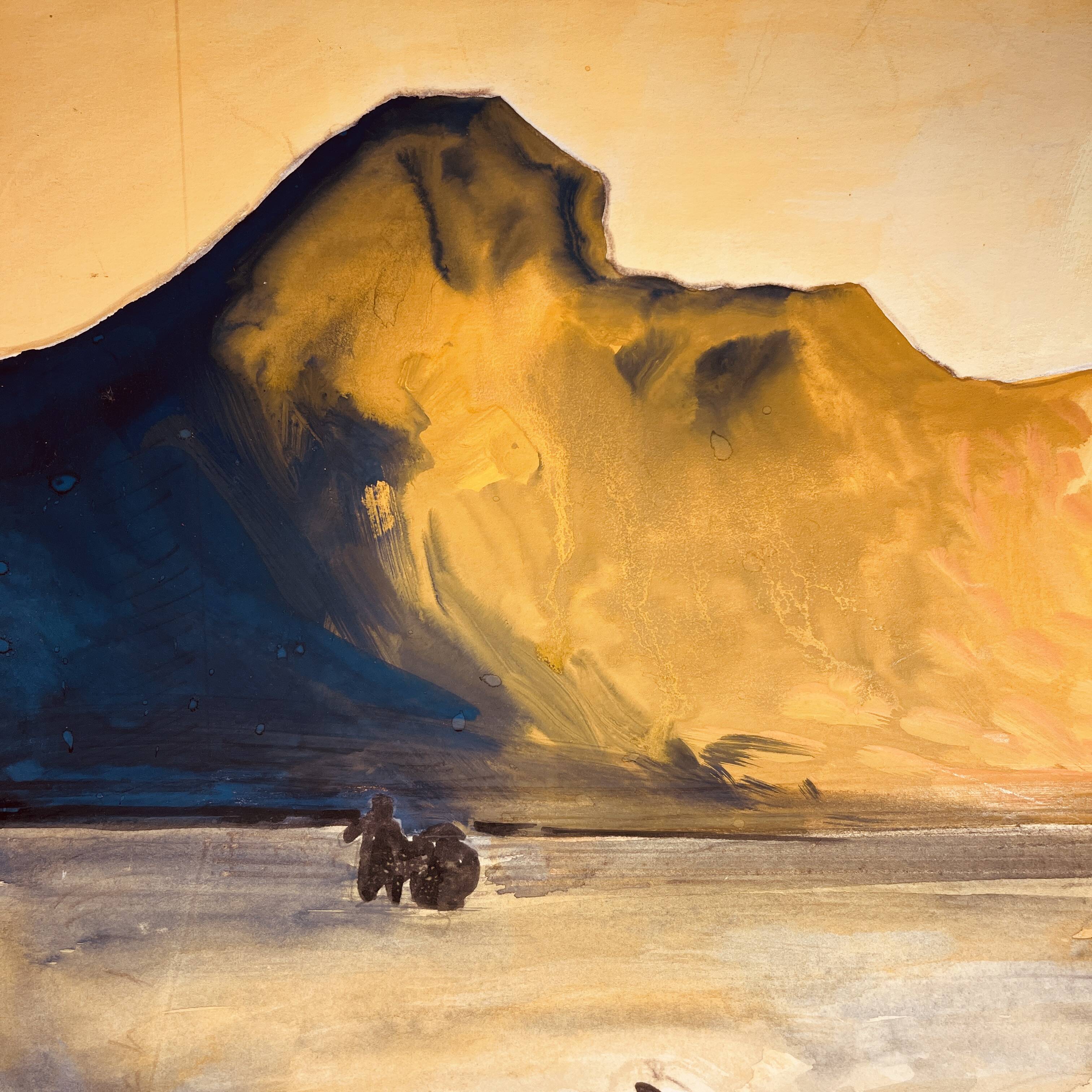 Abstract painting, jan burssens, mixed technique on cardboard, 20th century