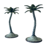 Pair of palm candlesticks