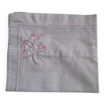 Antique embroidered child's pillowcase
