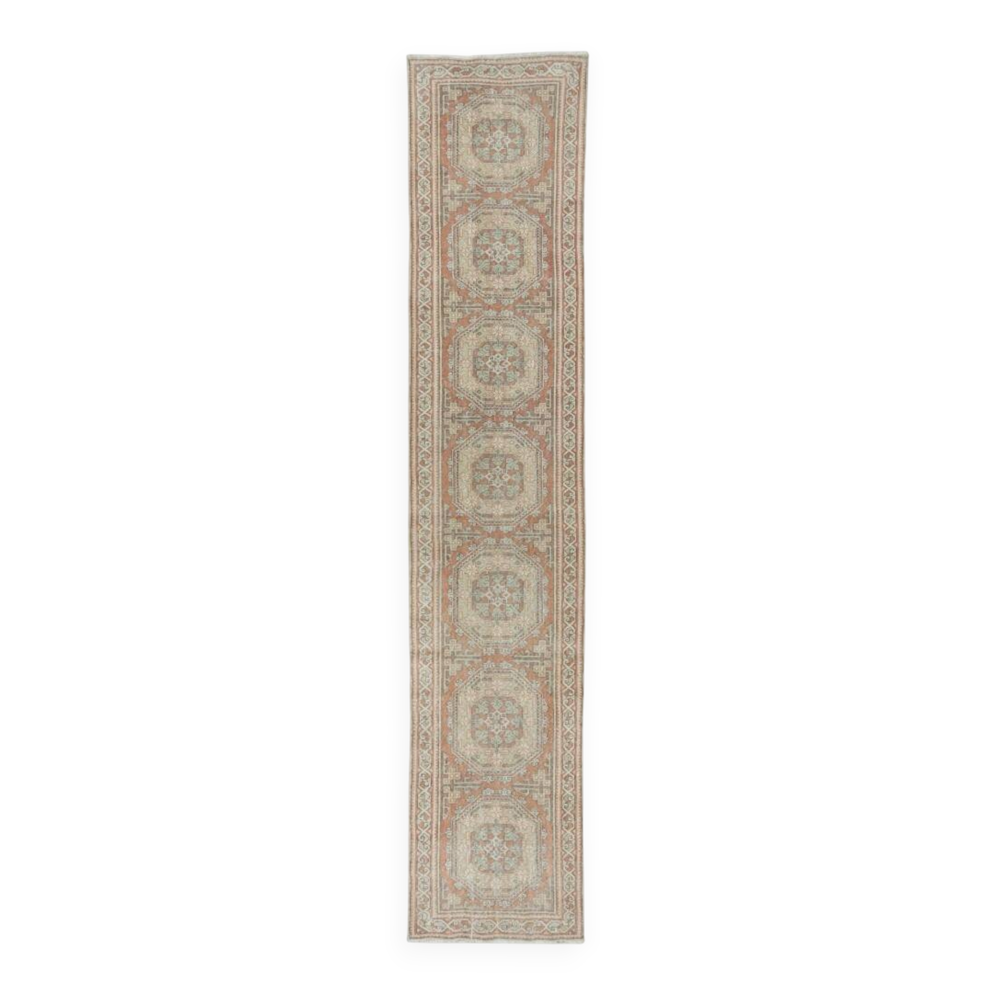 Vintage Runner Rug for Kitchen. Handmade Hallway Rug. Turkish Stair Rug. Narrow Corridor Rug