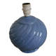 Ancien pied de lampe en céramique bleu, 1980