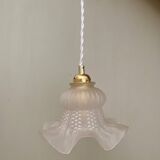 Vintage frosted glass tulip pendant light
