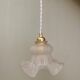 Vintage frosted glass tulip pendant light
