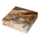 Beige-Black-Brown Marble Ashtray, Italian 1970s Design, Heavy Sculptural Table Decor