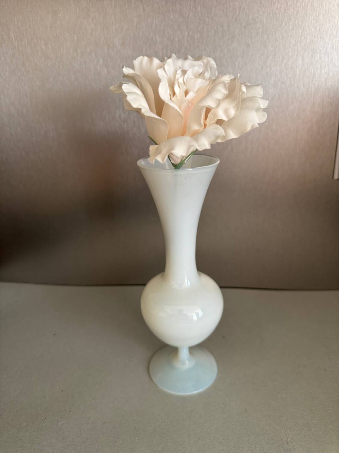 20th century white opaline vase