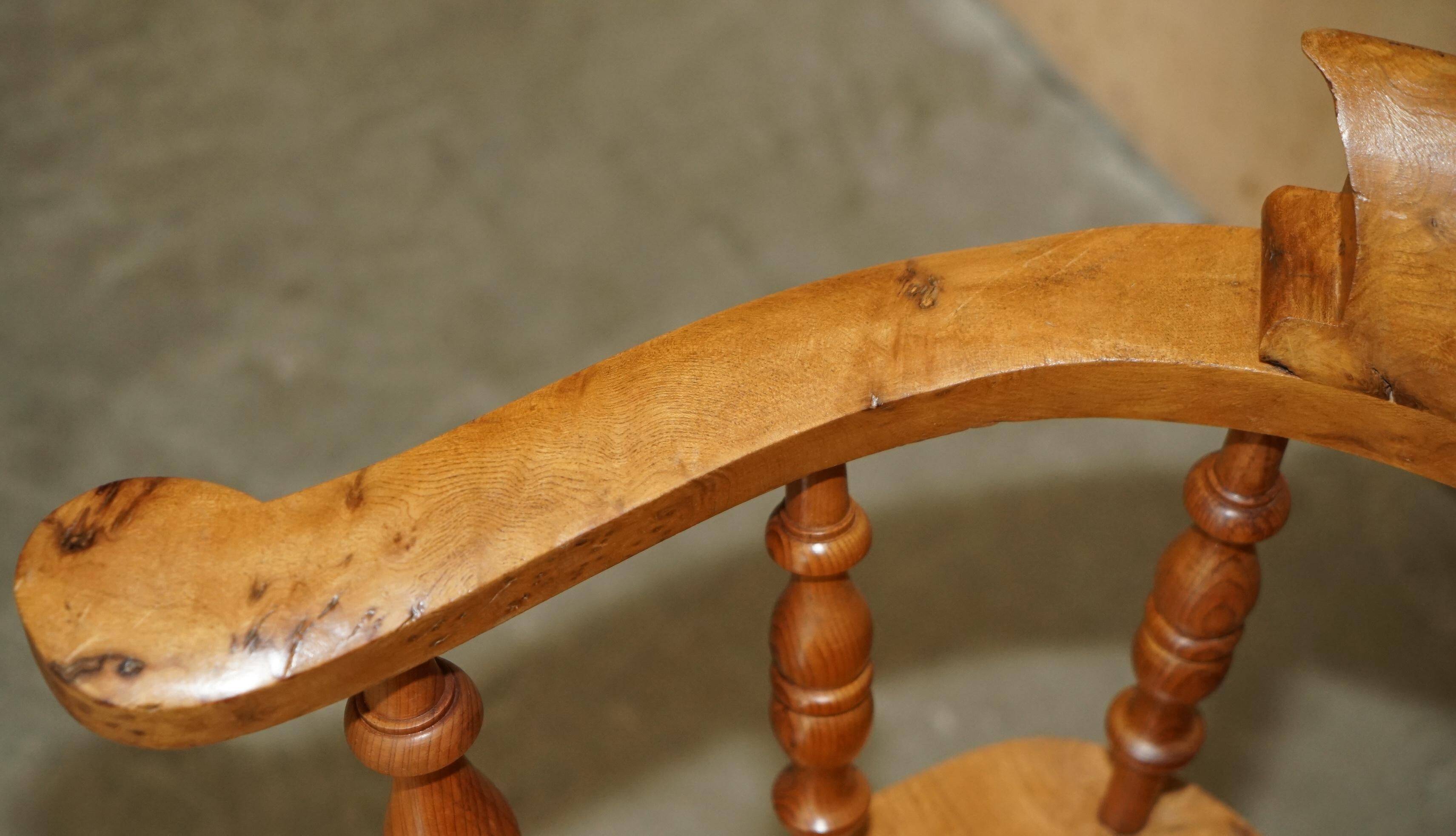 Chaise de bureau pivotante en bois d'if burr - Windsor swivel